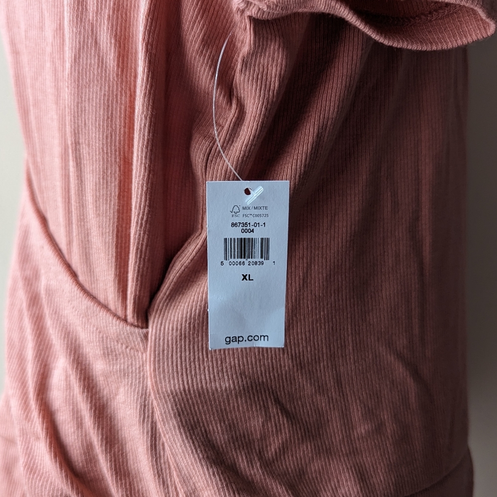Gap Light Pink Faux Wrap Top XL NWT - Picture 3 of 5